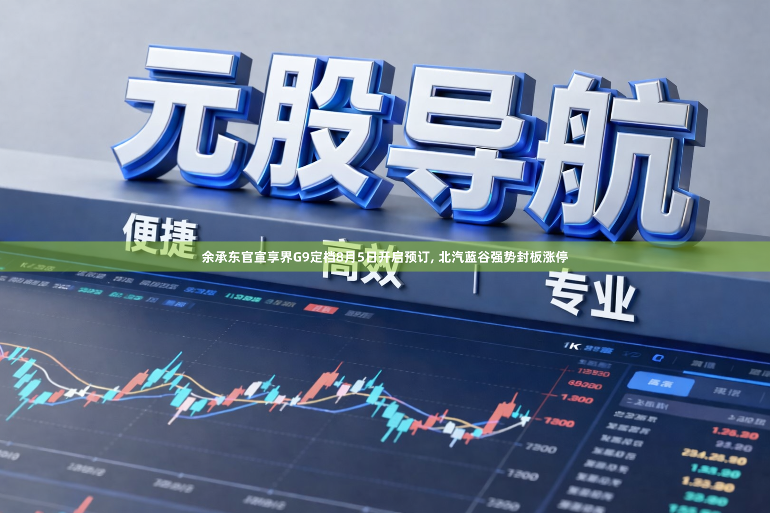 余承东官宣享界G9定档8月5日开启预订, 北汽蓝谷强势封板涨停