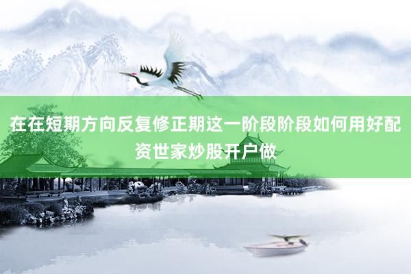 在在短期方向反复修正期这一阶段阶段如何用好配资世家炒股开户做