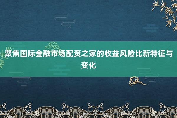 聚焦国际金融市场配资之家的收益风险比新特征与变化