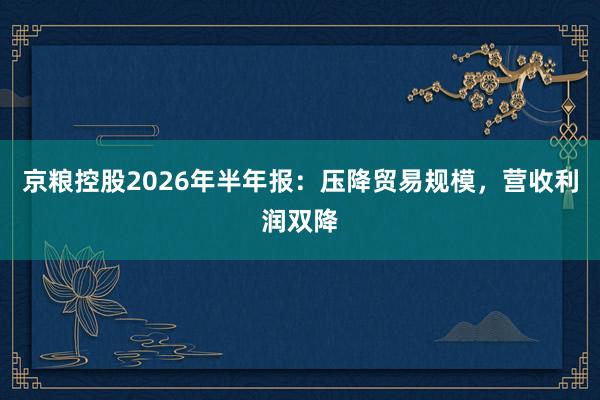 京粮控股2026年半年报：压降贸易规模，营收利润双降